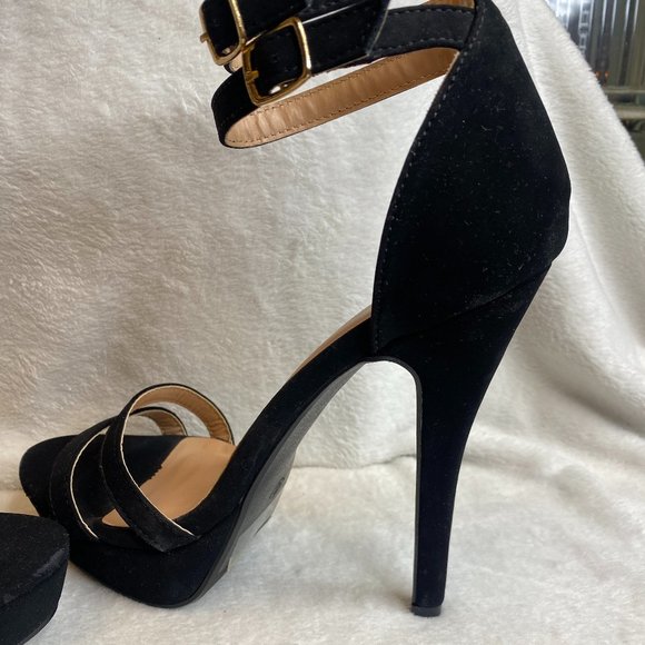 Black Strappy Heels - Picture 4 of 9